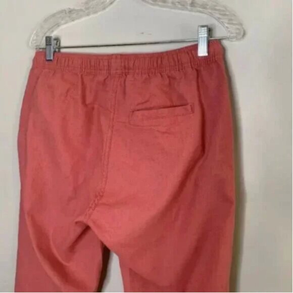 Onia Women's Linen Blend Drawstring Waist Rose Colored Pants Size Medium - Picture 4 of 11